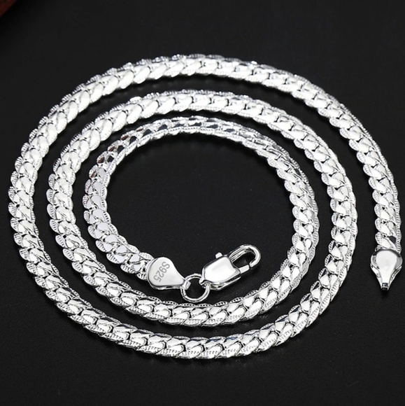 925 Sterling silver necklace for women men - Picture 2 of 4